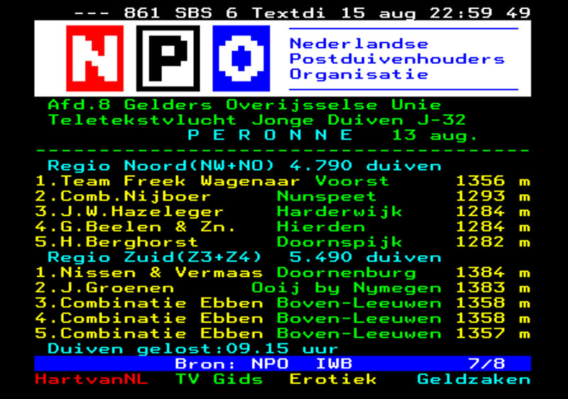 Teletekst Peronne Team Wagenaar